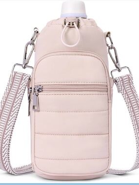 Cute Bottle Carrier Bag crossbody Strap | Fits 40oz Stanley -Pockets & Insulated